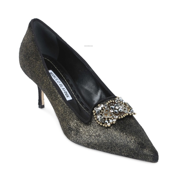 NIB Manolo Blahnik Tetianus Jeweled Pump. 35.5 - Picture 1 of 8